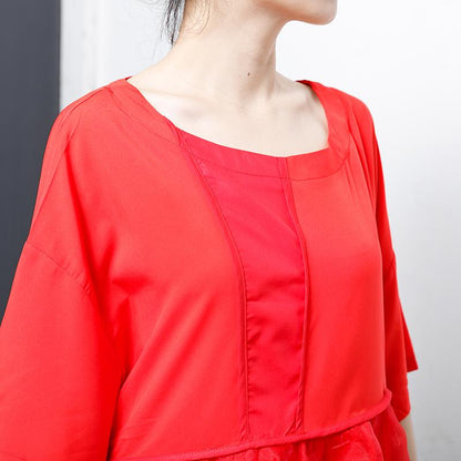 Fashion Pure Color Spliced Comfortable T-Shirt