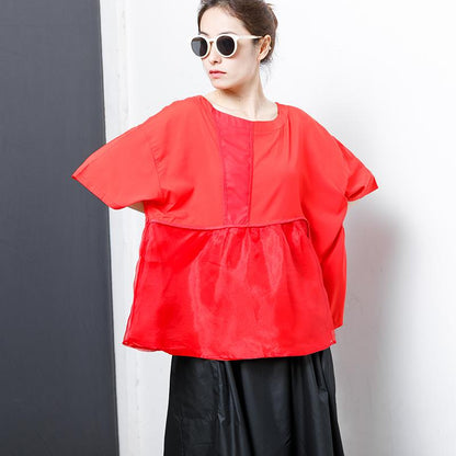 Fashion Pure Color Spliced Comfortable T-Shirt