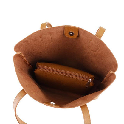 Fashion Simple Pure Color PU Handbag