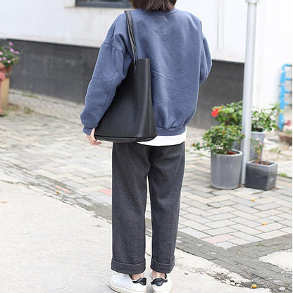 Fashion Simple Pure Color PU Handbag