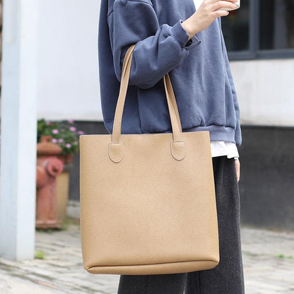Fashion Simple Pure Color PU Handbag