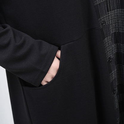 Fashion Spliced Plaid Shirt Dress