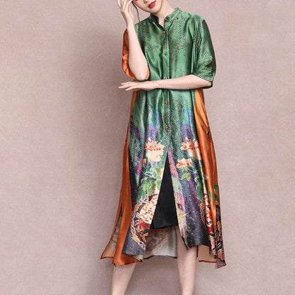 Female Literary Floral Printed Midi Dress