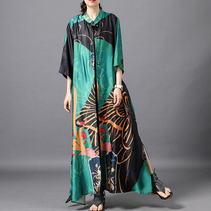 Female Literary Floral Printed Midi Dress