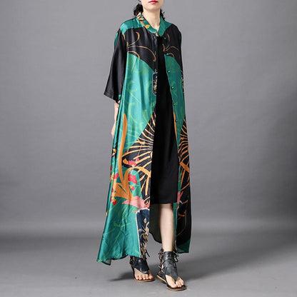 Female Literary Floral Printed Midi Dress