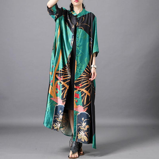 Female Literary Floral Printed Midi Dress