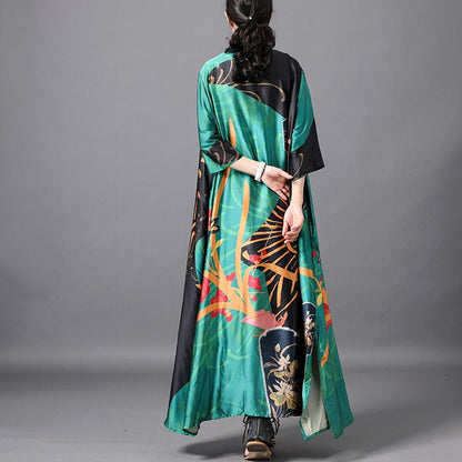 Female Literary Floral Printed Midi Dress
