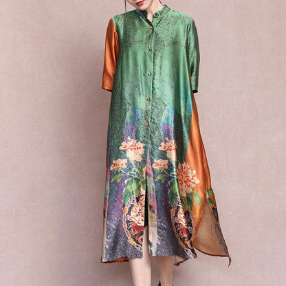 Female Literary Floral Printed Midi Dress