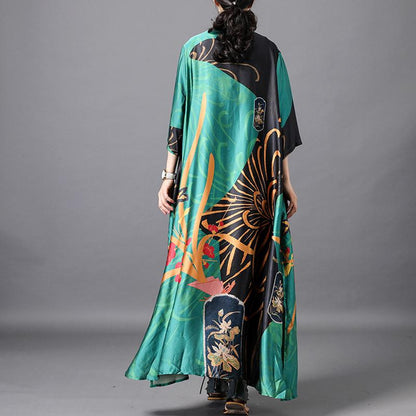Female Literary Floral Printed Midi Dress