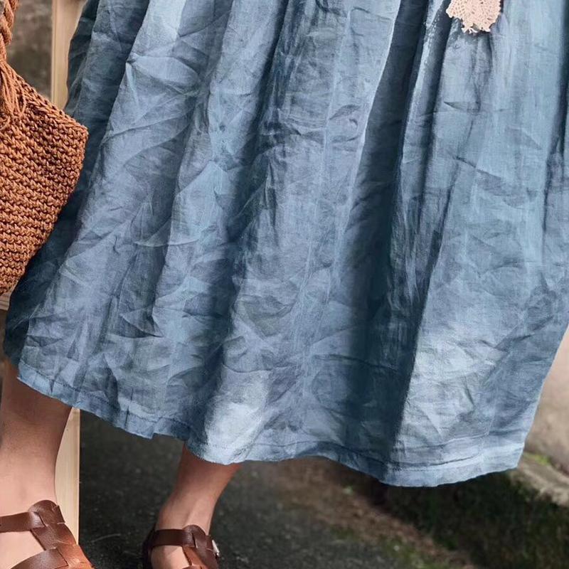 Floral Button Solid Pleated Women Dress