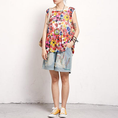 Floral Casual Print Women Sleeveless Top