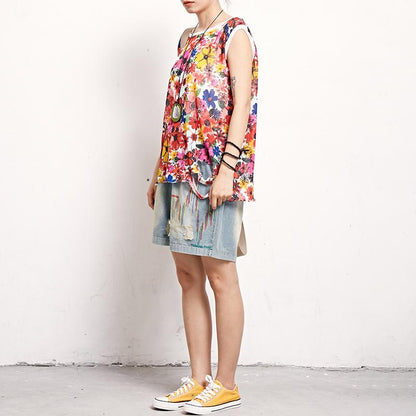 Floral Casual Print Women Sleeveless Top