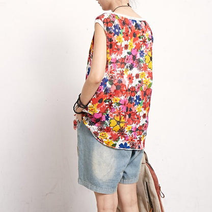 Floral Casual Print Women Sleeveless Top