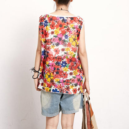 Floral Casual Print Women Sleeveless Top