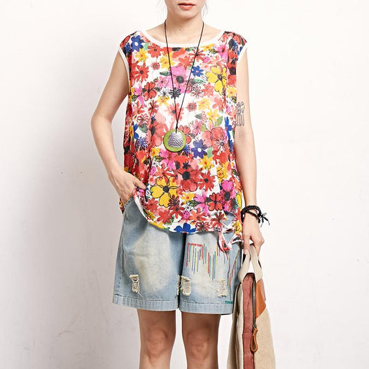 Floral Casual Print Women Sleeveless Top