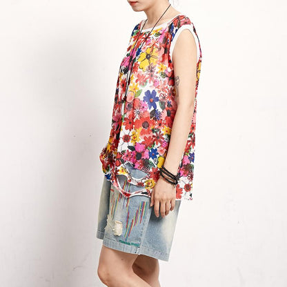 Floral Casual Print Women Sleeveless Top