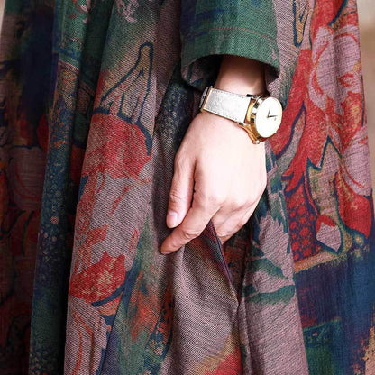 Floral Casual Soft Comfortable Dress With Scarf