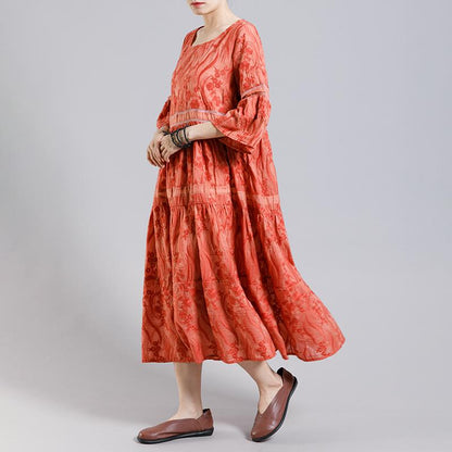 Floral Embroidery Hollow Out A-Line Dress