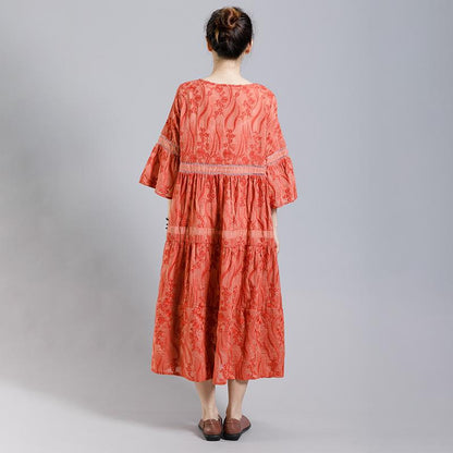 Floral Embroidery Hollow Out A-Line Dress