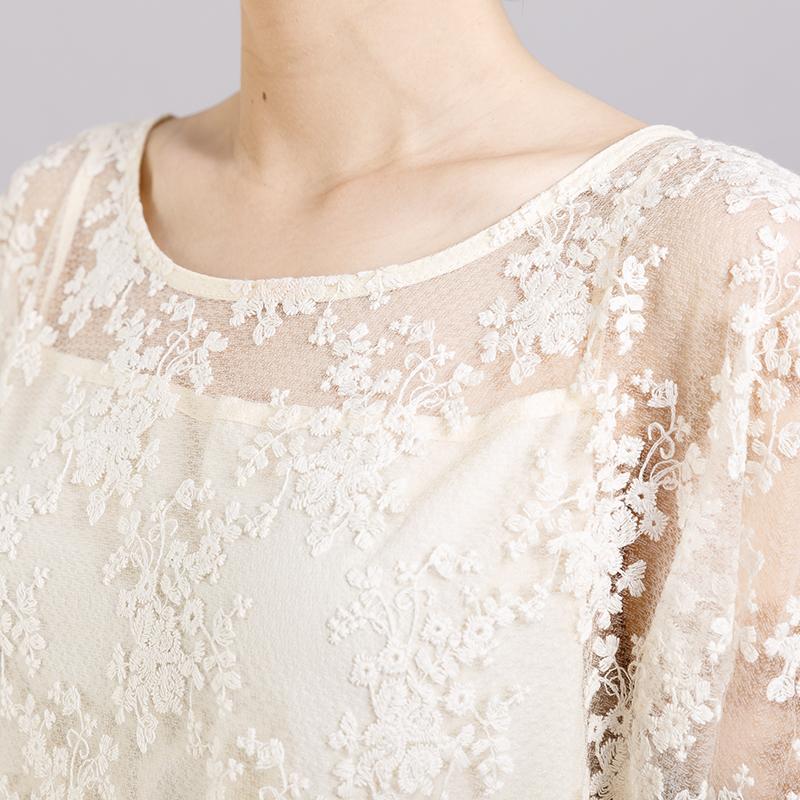 Floral Embroidery Loose Elegant Dress With Lining