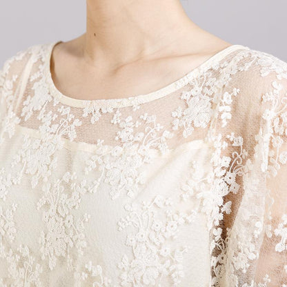Floral Embroidery Loose Elegant Dress With Lining