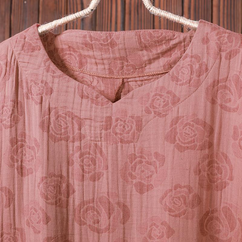 Floral Jacquard Casual Loose Midi Dress