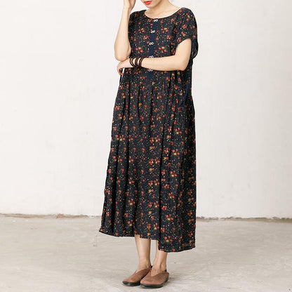 Floral Print Soft Comfortable Short Sleeve Dress