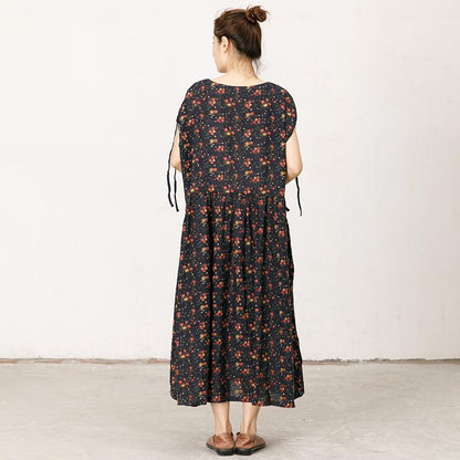 Floral Print Soft Comfortable Short Sleeve Dress
