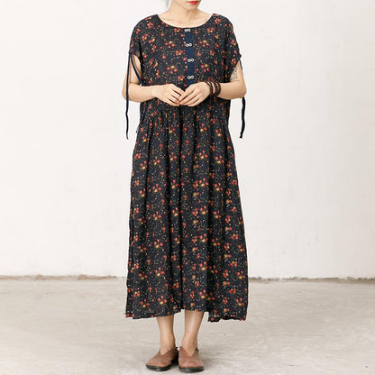 Floral Print Soft Comfortable Short Sleeve Dress