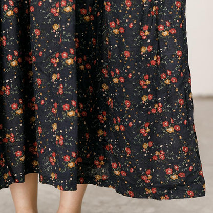 Floral Print Soft Comfortable Short Sleeve Dress