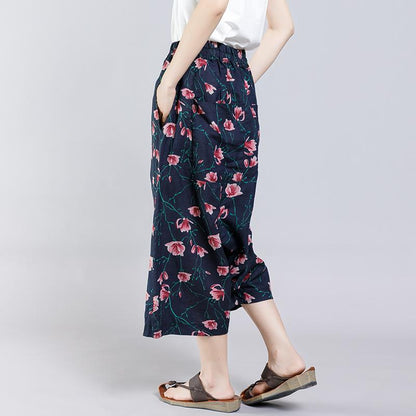 Floral Printed Casual Comfortable Cross Pants