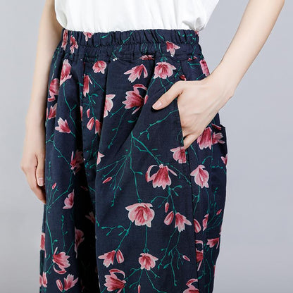 Floral Printed Casual Comfortable Cross Pants