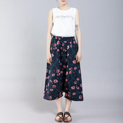 Floral Printed Casual Comfortable Cross Pants
