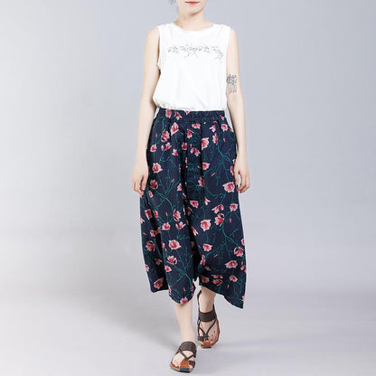 Floral Printed Casual Comfortable Cross Pants