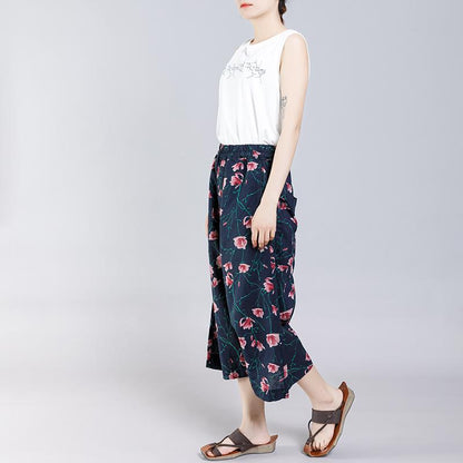Floral Printed Casual Comfortable Cross Pants