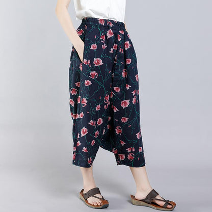 Floral Printed Casual Comfortable Cross Pants