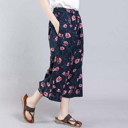 Floral Printed Casual Comfortable Cross Pants