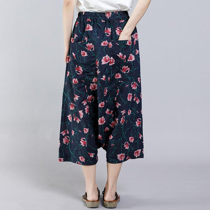 Floral Printed Casual Comfortable Cross Pants
