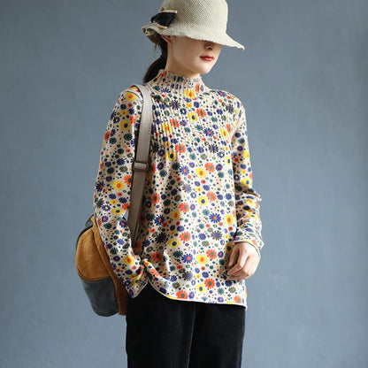 Floral Printed Comfortable Warm Casual Sweater