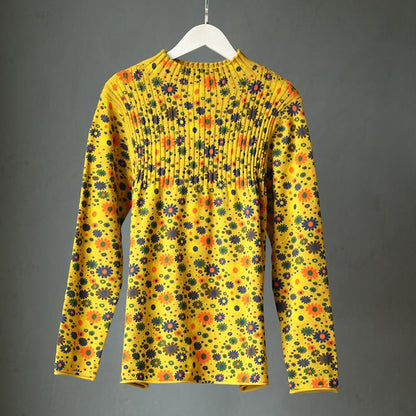Floral Printed Comfortable Warm Casual Sweater