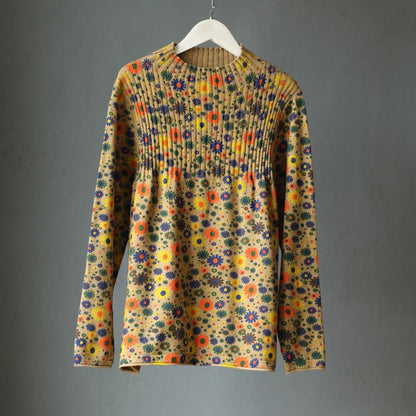 Floral Printed Comfortable Warm Casual Sweater