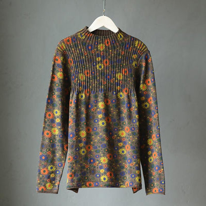 Floral Printed Comfortable Warm Casual Sweater