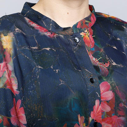 Floral Printed Irregular Lacing Two Piece Suit