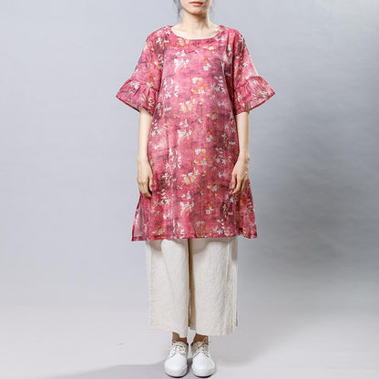 Floral Printed Split Loose Mini Dress