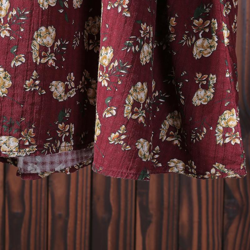 Floral Printing Casual Pleated Pullover T-Shirt