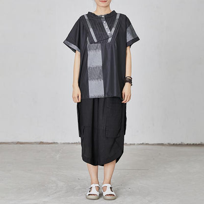 Folded High Low Hem Personality T-Shirt
