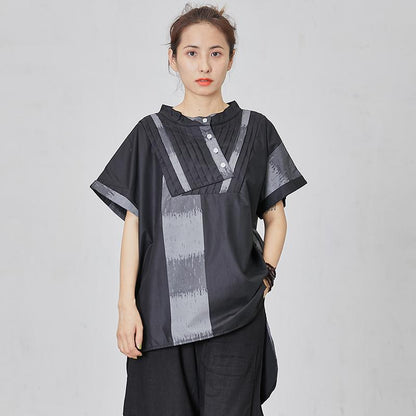 Folded High Low Hem Personality T-Shirt