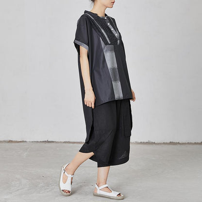 Folded High Low Hem Personality T-Shirt