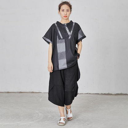 Folded High Low Hem Personality T-Shirt