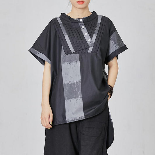 Folded High Low Hem Personality T-Shirt